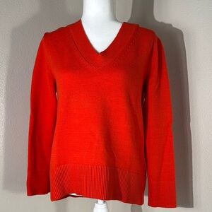 Banana Republic Red V-Neck Sweater Knit Long Sleeve